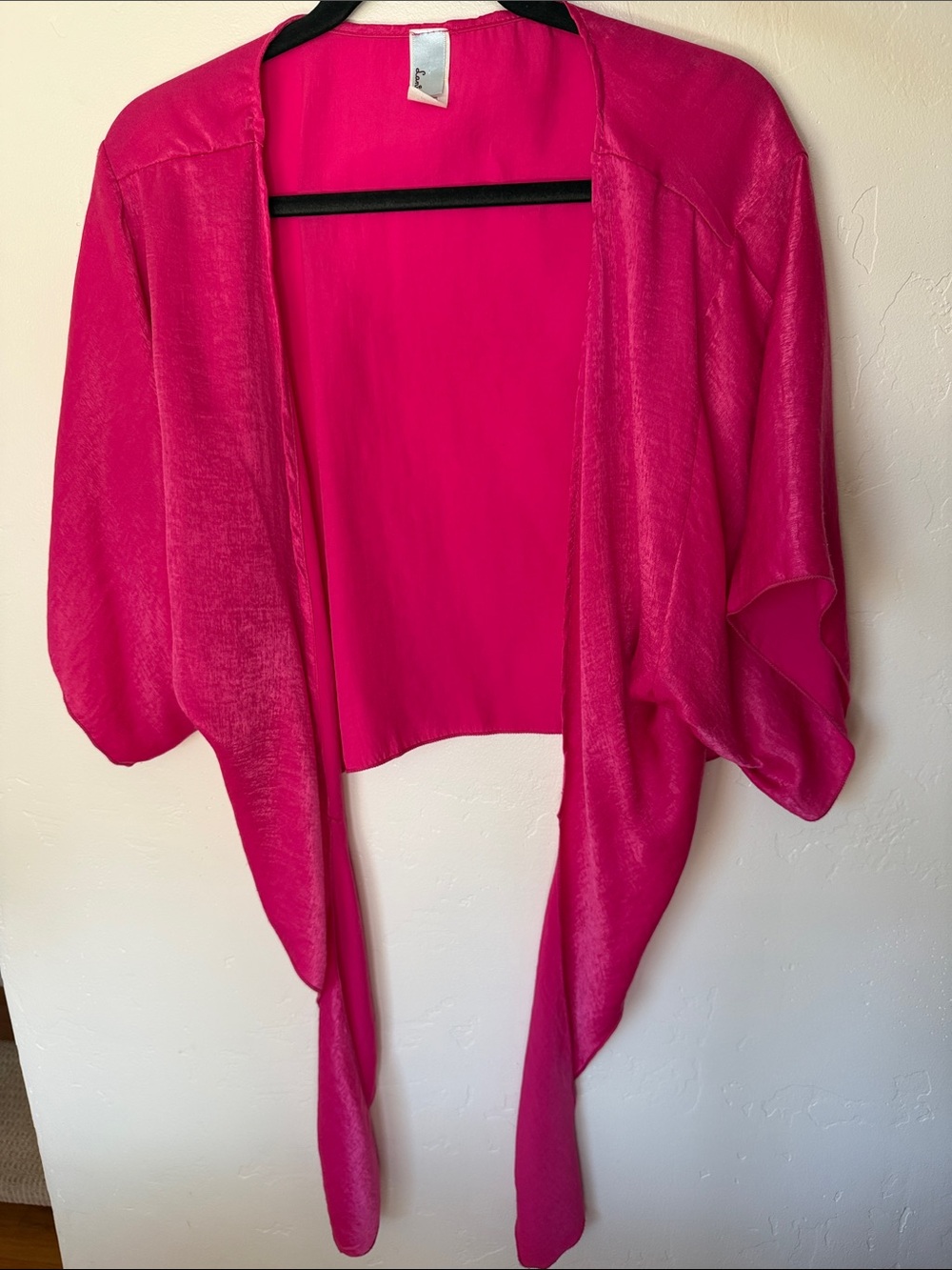 Lani Hot Pink Open-Front Lightweight Tie Shrug